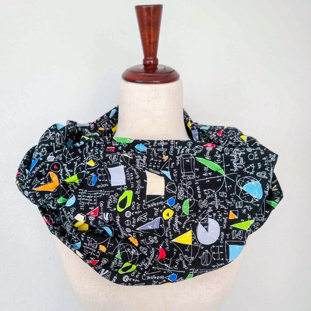 Black Math Symbols Cotton Scarf - Perfect For Teachers Or Students!